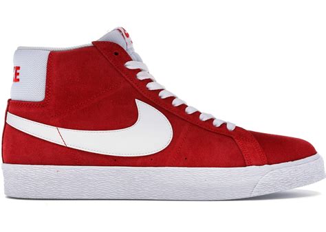 red suede Nike Blazer